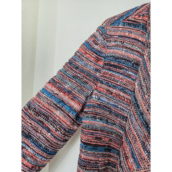 St. John Autumn Chunky Wool Blend Open Draped Knit Cardigan Sweater, Size Medium - Picture 5 of 13